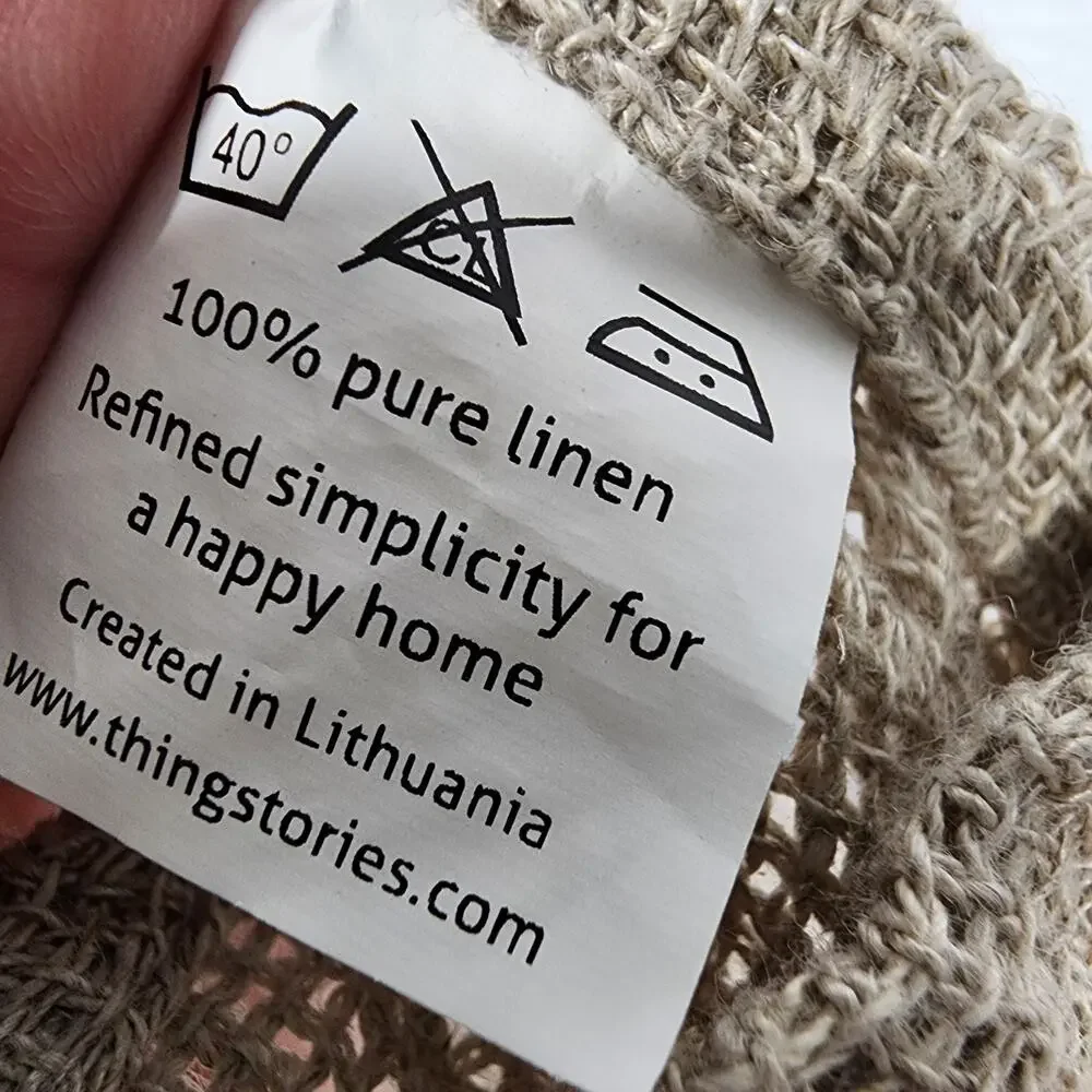 Thing Stories Natural Linen Bath Towel 25×59″ Beige Open Weave Gym Bathroom